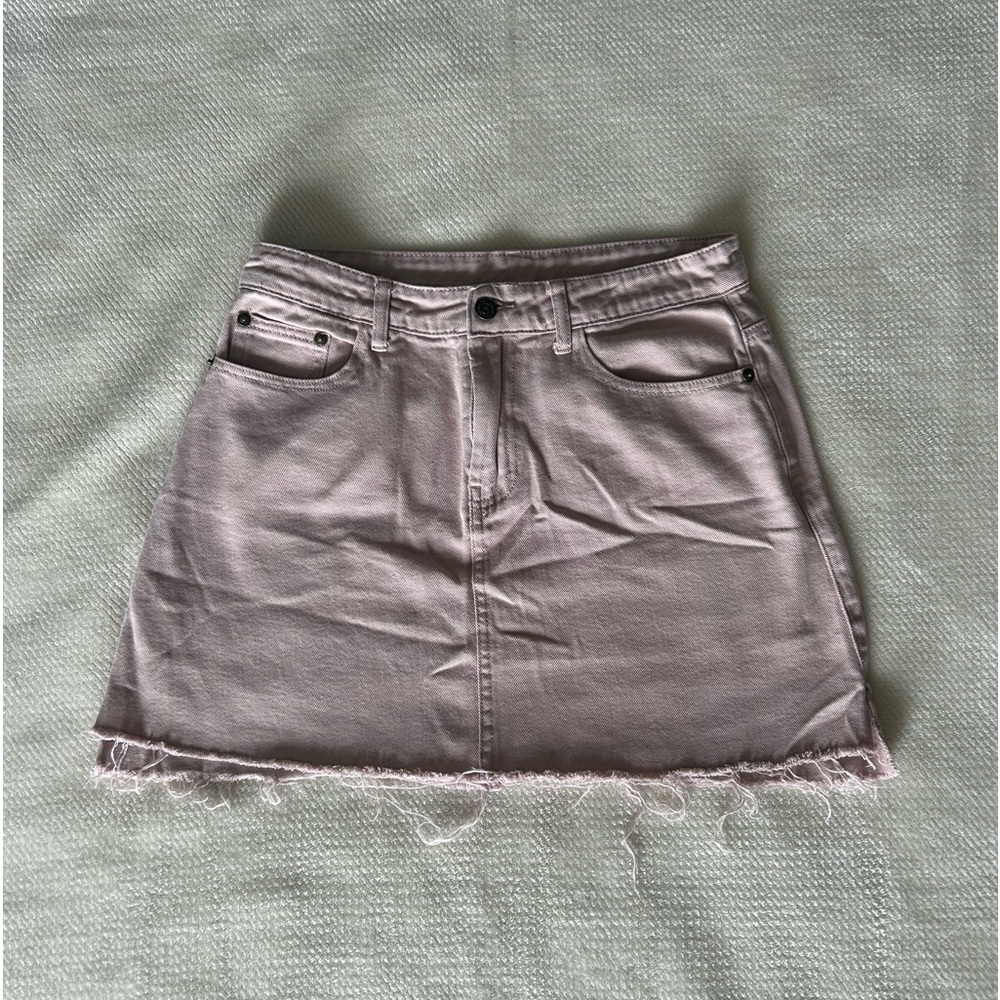 Said and Sage Pink Denim Mini Skirt